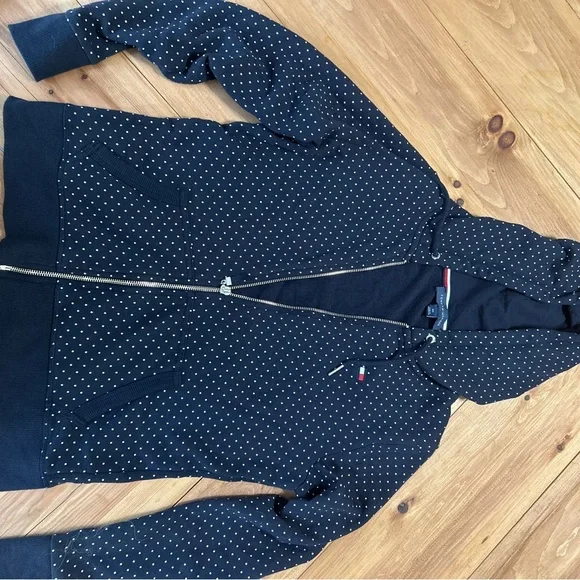 Tommy Hilfiger Navy Polka Dot Women's Hoodie - Picture 3 of 8